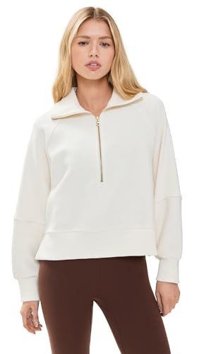 Varley Women's Milano Half Zip Sweat, Ivory, XL | Amazon (US)