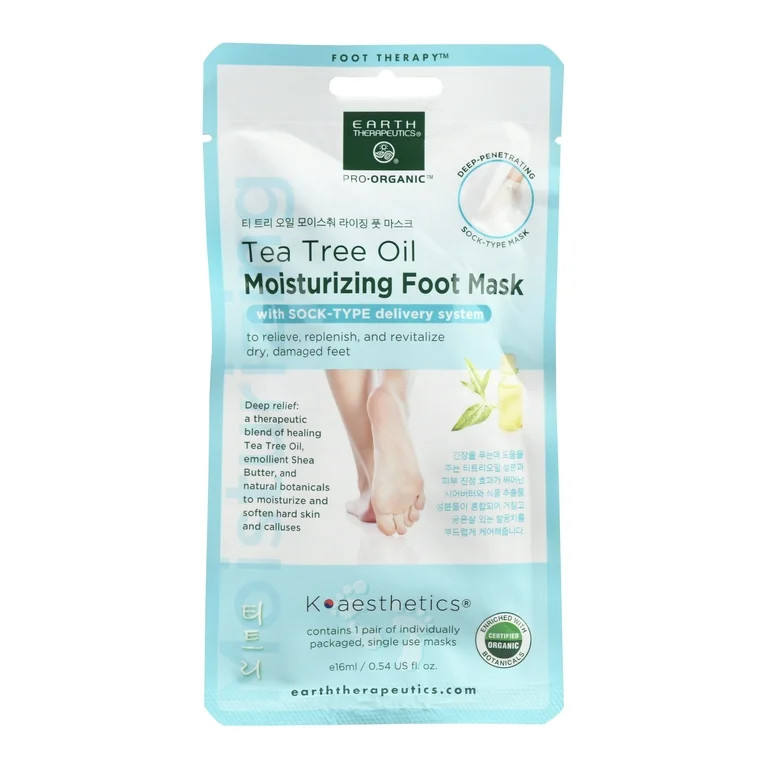 Earth Therapeutics Tea Tree Oil Moisturizing Foot Mask | Walmart (US)