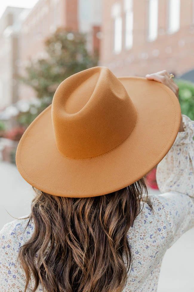 For Next Time Camel Wide Brim Fedora Hat | Pink Lily
