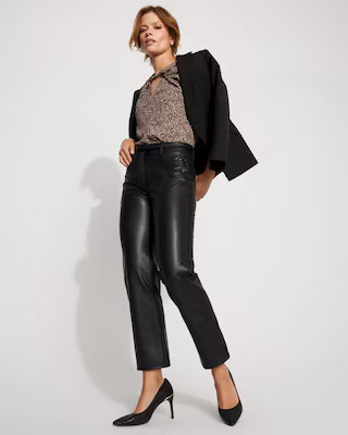 Faux Leather 5-Pocket Ankle Pant | White House Black Market