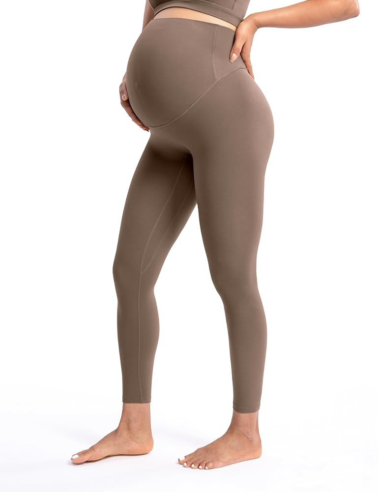 POSHDIVAH Women's Creamluxe Maternity Leggings 25"/28" Over The Belly Pregnancy Yoga Pants Active... | Amazon (US)