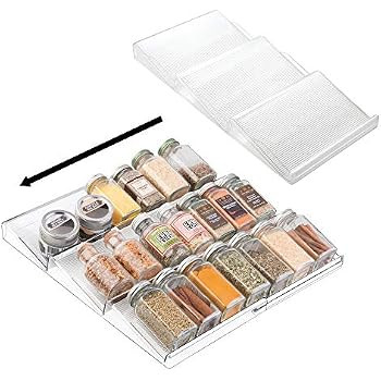 mDesign Adjustable, Expandable Plastic Spice Rack, Drawer Organizer for Kitchen Cabinet Drawers -... | Amazon (US)