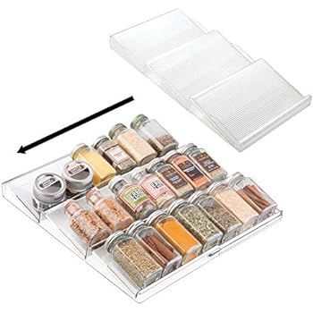 mDesign Adjustable, Expandable Plastic Spice Rack, Drawer Organizer for Kitchen Cabinet Drawers -... | Amazon (US)