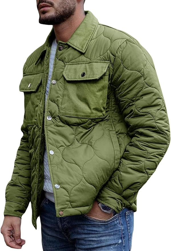 Makkrom Mens Quilted Barn Jacket Casual Fall Winter Lightweight Short Warm Padded Coats with Pock... | Amazon (US)