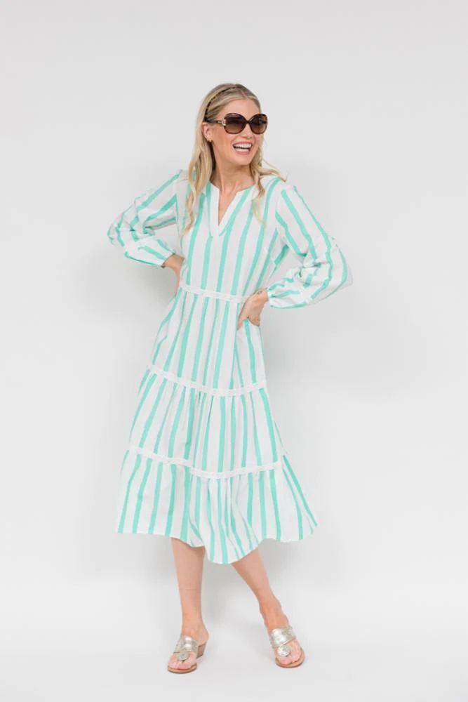 Long Sleeve Stripe Midi Dress | Sail to Sable