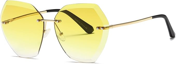 AEVOGUE Sunglasses For Women Oversized Rimless Diamond Cutting Lens Sun Glasses AE0534 | Amazon (US)