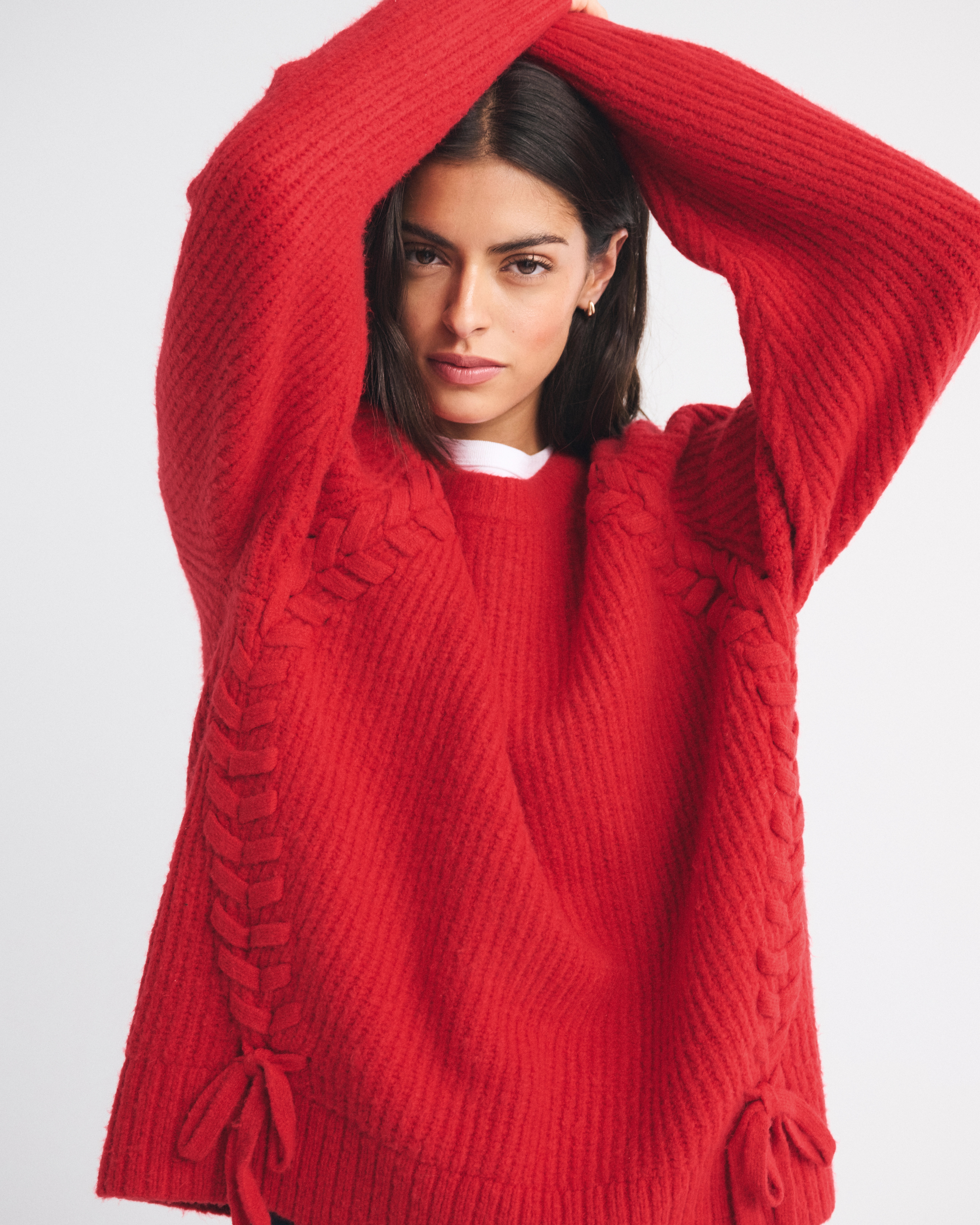 Dad Lace-Up Crew Sweater | Abercrombie & Fitch (US)