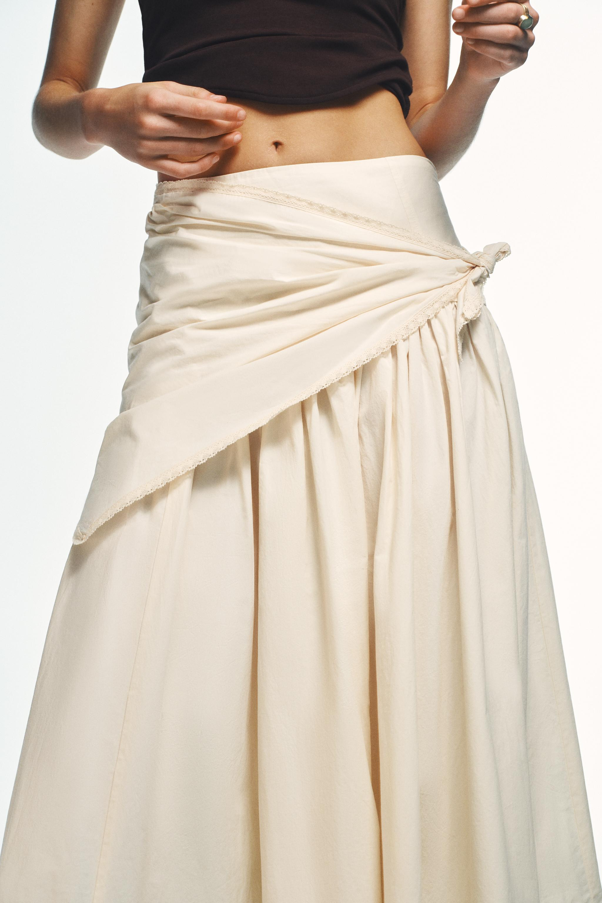 SCARF VOLUME MIDI SKIRT | Zara US