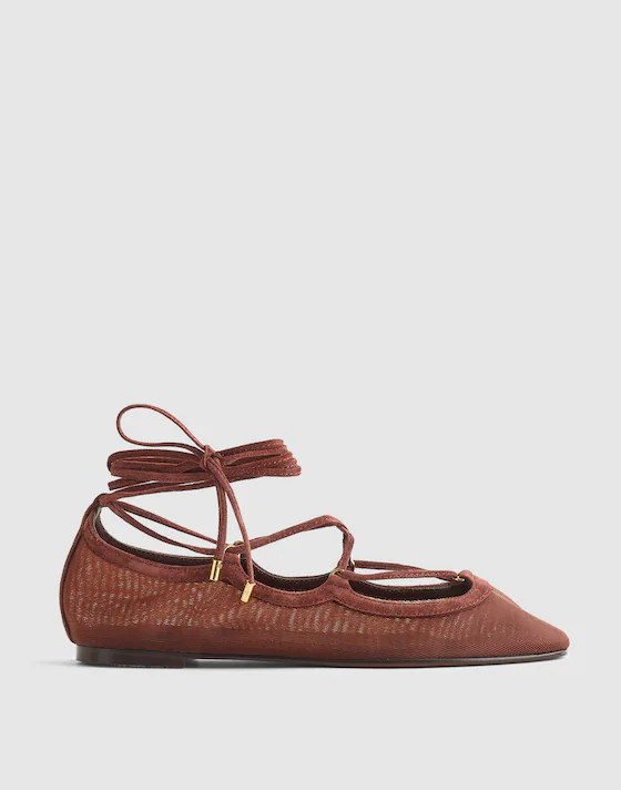 The Greta Lace-Up Ballet Flat | Madewell