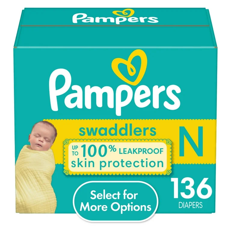 Pampers Swaddlers Diapers Size Newborn, 136 Count (Select for More Options) | Walmart (US)