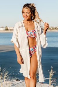 Crystal Waters White Swimsuit Cover-Up | Pink Lily