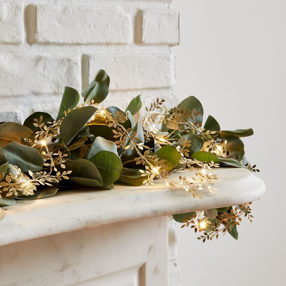 LED Metal Leaf Garland | West Elm (US)