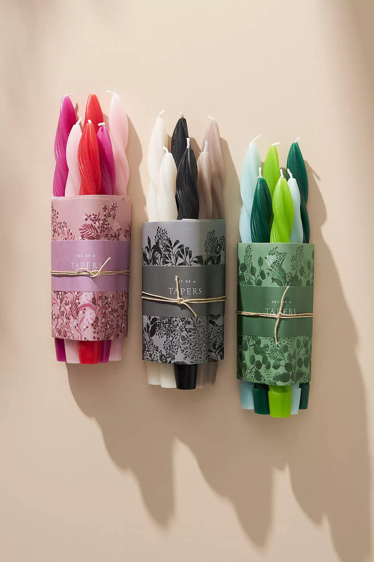 Twisted Taper Candles, Set of 6 | Anthropologie (US)