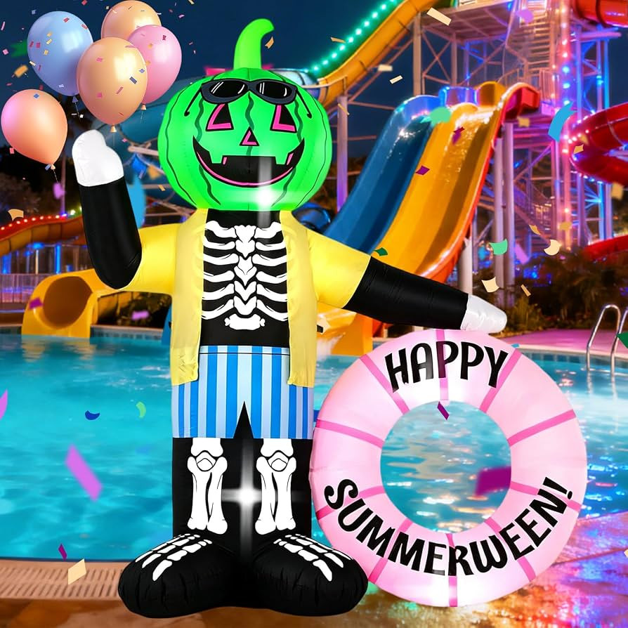 6FT Summerween Inflatable Decoration Zombie Watermelon Man with LED Lights Outdoor Yard Lawn Infl... | Amazon (US)