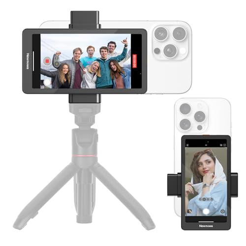 Newmowa 5" Phone Vlog Selfie Monitor Screen,Magnetic Phone Holder,Using Phone Rear Camera for Teleprompter Live Stream Selfie Vlog TikTok,Only Compatible with iPhone (Support 4K 30fps Wired Recording) | Amazon (US)