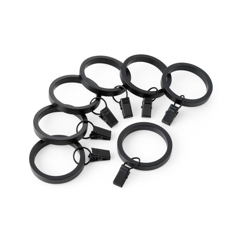 CB Matte Black Curtain Rings, Set of 7 + Reviews | Crate and Barrel | Crate & Barrel