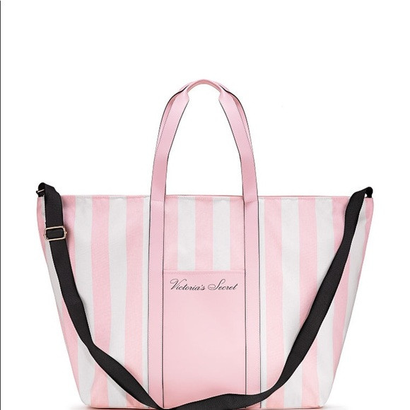 Iconic VS Pink & White Striped Tote $68 | Poshmark