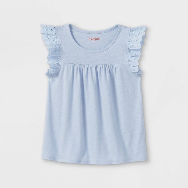 Girls' Slub-Knit Eyelet T-Shirt - Cat & Jack™ | Target