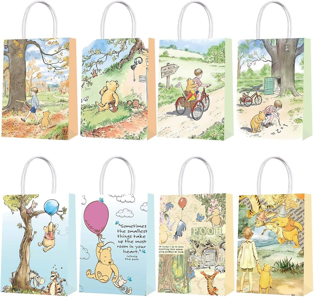 16pcs Classic Winnie Party Bags, Winnie Baby Shower Decorations, Winnie Birthday Decorations, Win... | Amazon (US)
