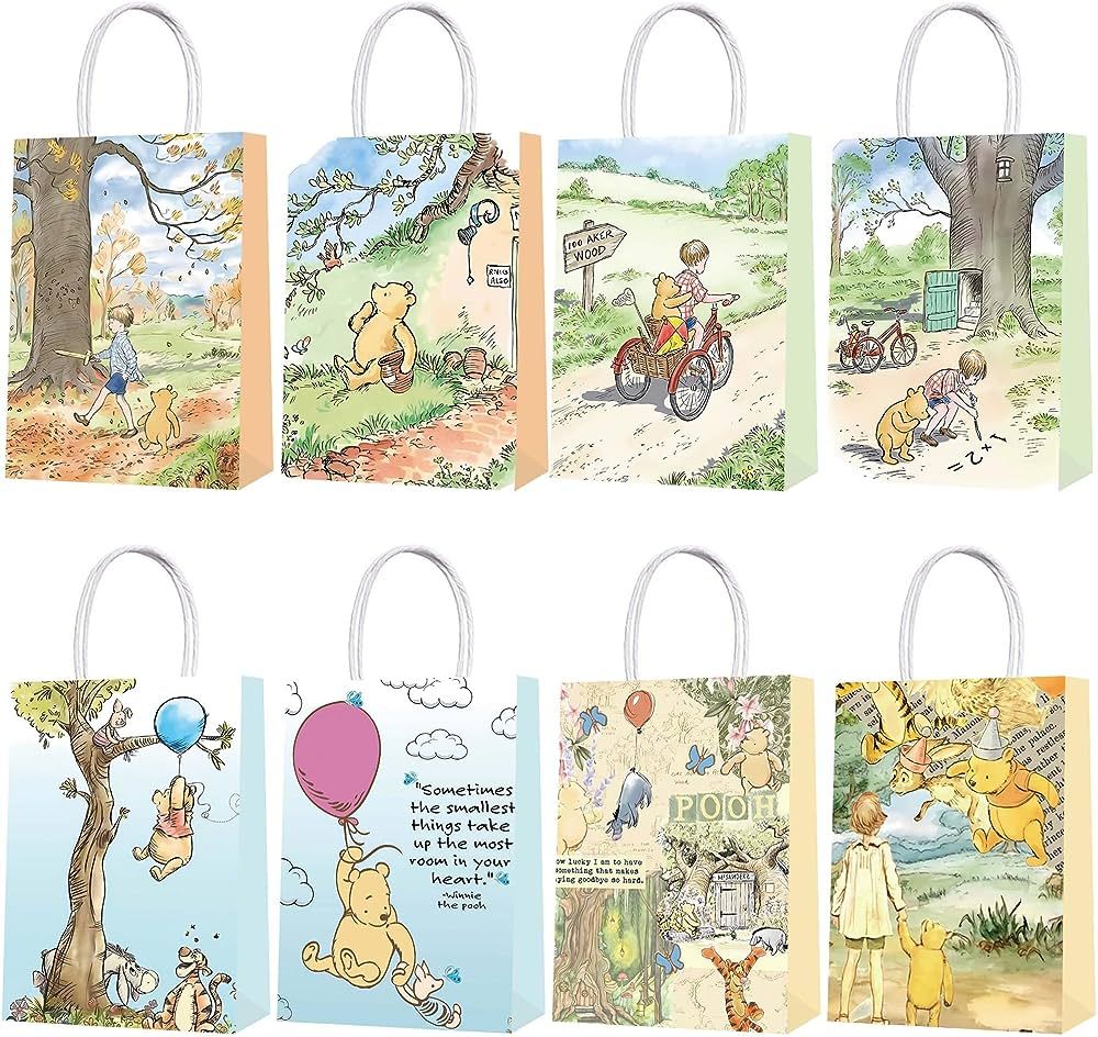 16pcs Classic Winnie Party Bags, Winnie Baby Shower Decorations, Winnie Birthday Decorations, Win... | Amazon (US)