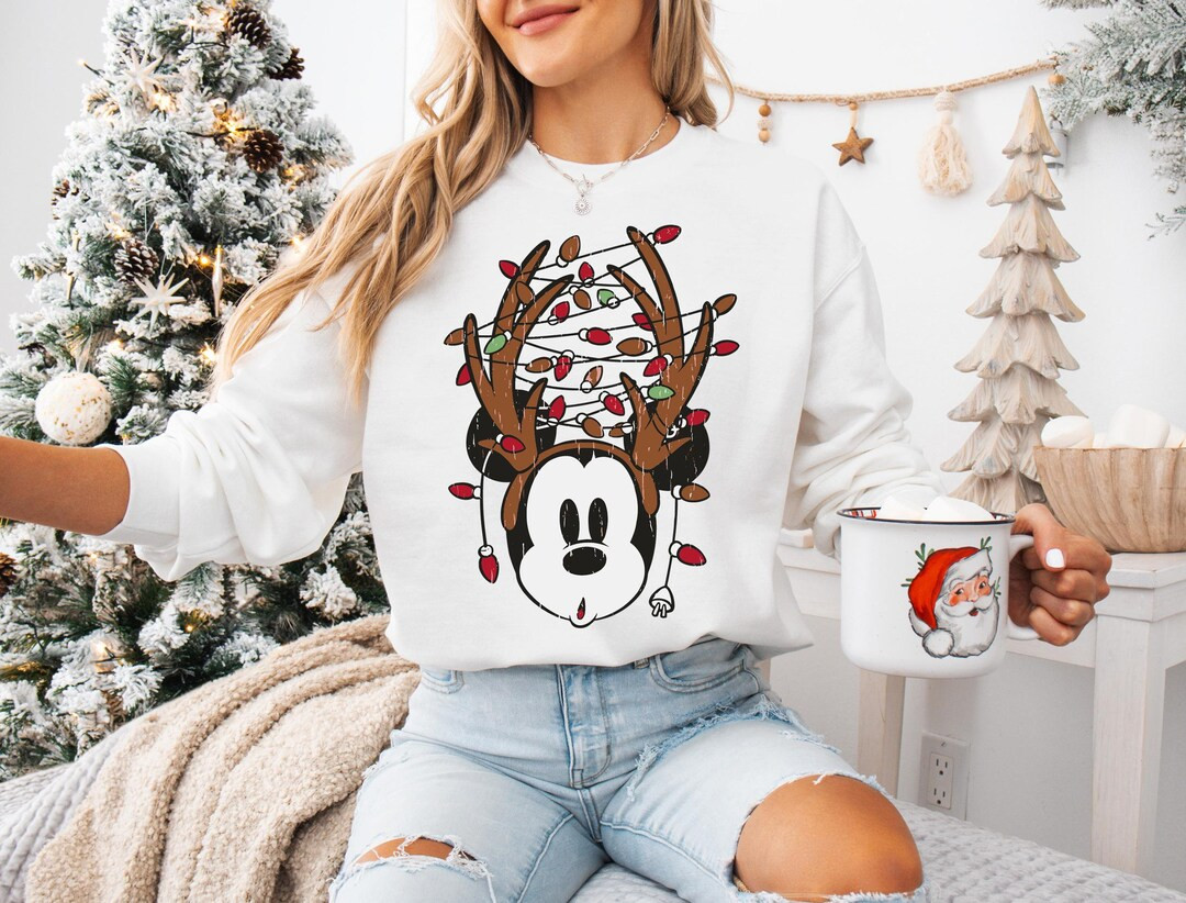 Mickey Mouse Christmas Shirt, Reindeer Mickey T-shirt, Disney Xmas Party Sweater, WDW Xmas Family... | Etsy (US)