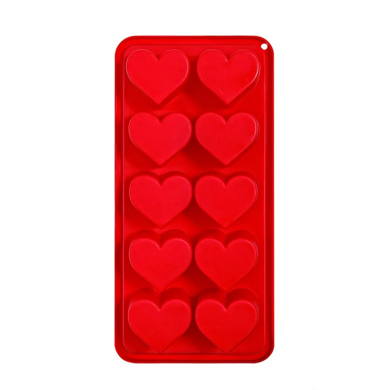 Valentine's Day Heart Stencil, Ongmies Heart Ice Cube 10 Cavity Heart Shaped Silicone for Ice Cub... | Walmart (US)