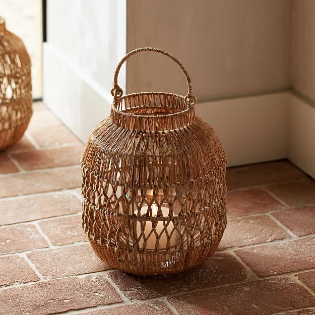 Woven Jute Lantern – Medium | The White Company UK & ROW