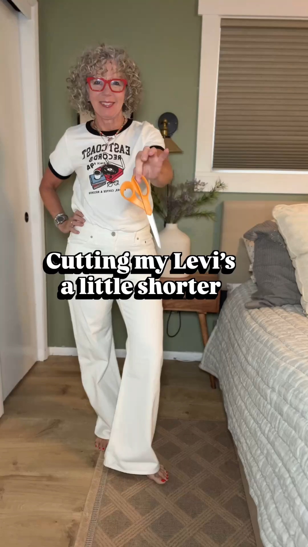 Cutting my Levi’s so my sandals show