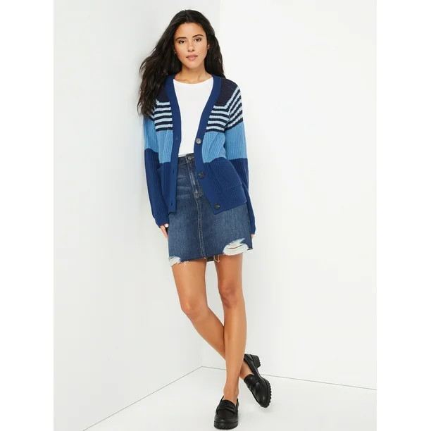 Time and Tru Women's Boyfriend Cardigan - Walmart.com | Walmart (US)