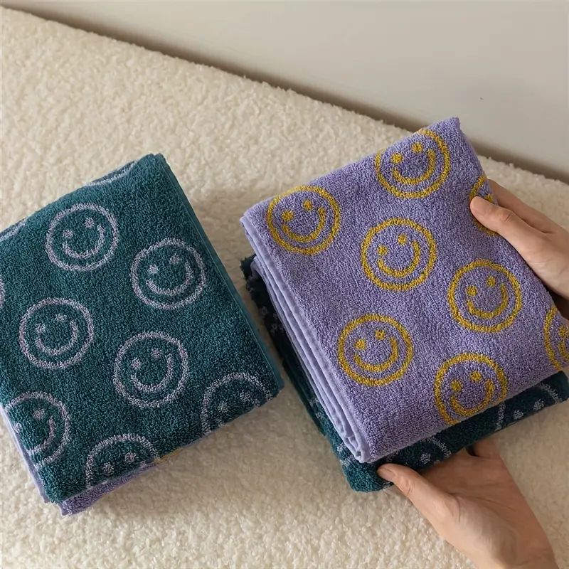 Smiling Face Pattern Hand Towel Set Household Cotton Hand - Temu | Temu Affiliate Program