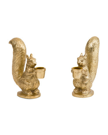 Set Of 2 Squirrel Candle Holders | TJ Maxx