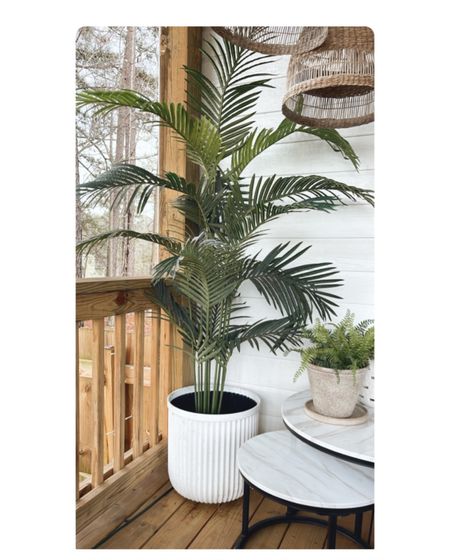 My artificial palm tree and fluted planters. 

The palm tree is on sale 41% off!!!

#LTKhome #LTKsalealert #LTKSeasonal