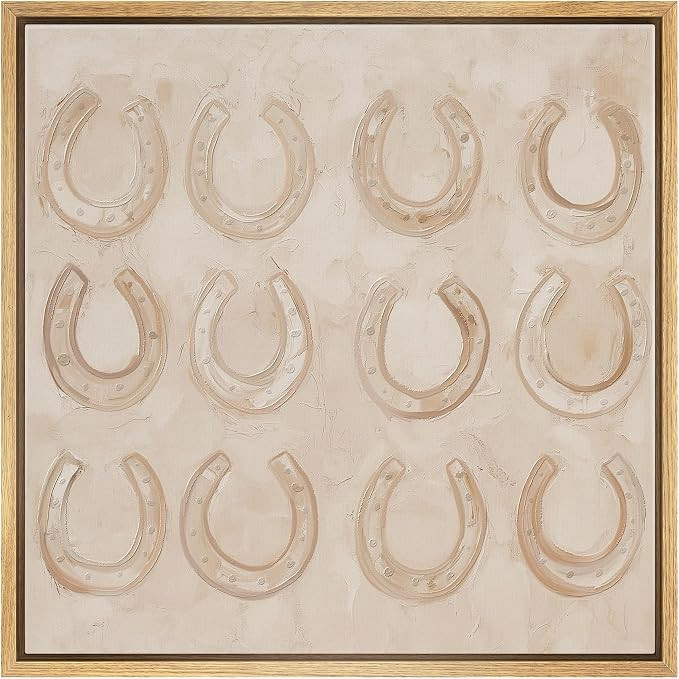 SIGNFORD Framed Canvas Print Wall Art Neutral Horseshoes Pattern Modern Art Relax/Calm Warm for L... | Amazon (US)