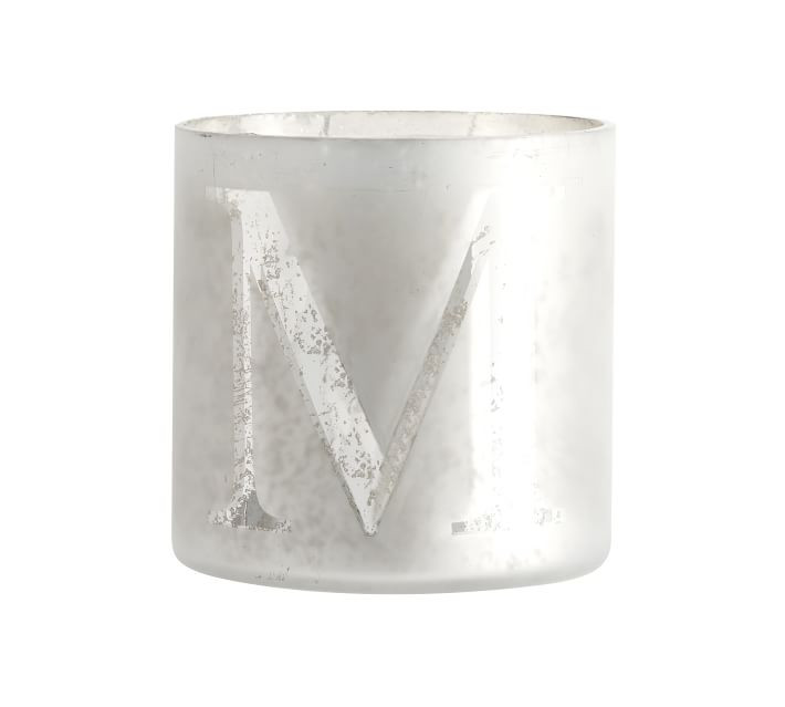 Alphabet Mercury Glass Scented Candles - Frosted Pine | Pottery Barn (US)
