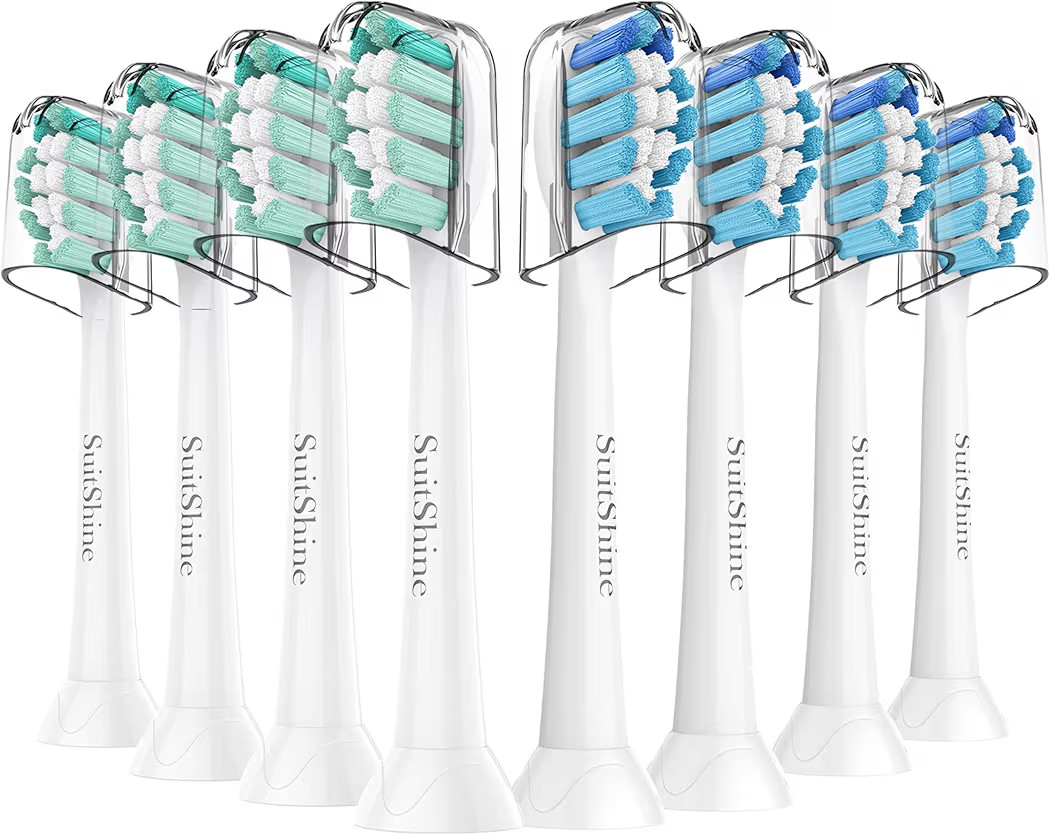 Replacement Toothbrush Heads Compatible with Philips Sonicare and More Click-on Handles 8 Pack Wh... | Amazon (US)