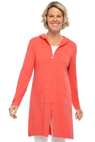 Coolibar UPF 50+ Women's Cabana Hoodie - Sun Protective (X-Small- Vivid Coral) | Amazon (US)