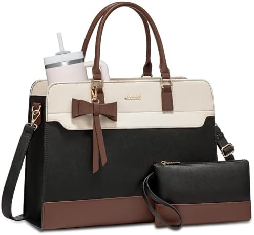 LOVEVOOK Laptop Tote Bag for Women,Leather Work Bag, Waterproof Business Teacher Bag,Large Comput... | Amazon (US)