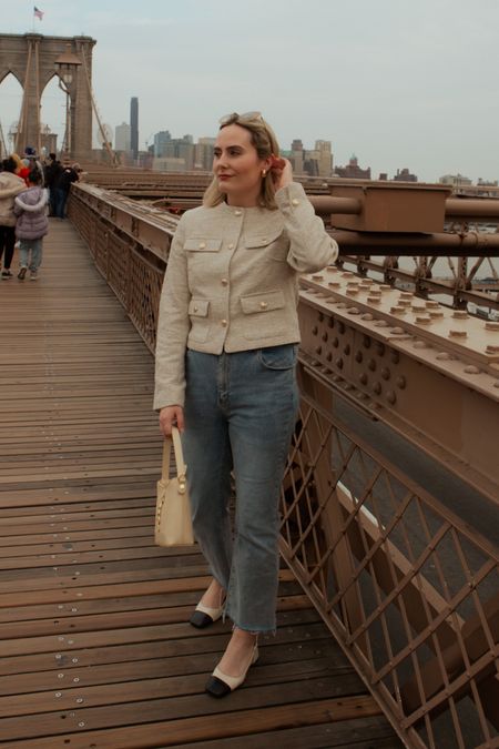 New York outfits, what to wear in New York, NYC, NYC looks, NYC outfits, Spring looks, H&M, blazer, tweed blazer, jeans looks, brunch style

#LTKstyletip #LTKmidsize #LTKtravel