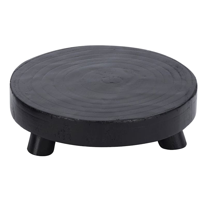Tracey Boyd Black Round Wooden Riser, 8" | At Home