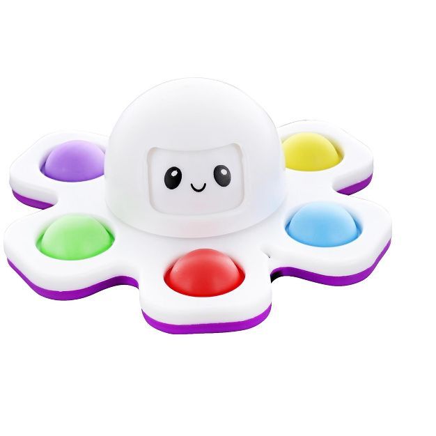 BOB Gift Pop Fidget Toy Spinner Face-Changing White Octopus 6-Button Bubble Popping Game | Target