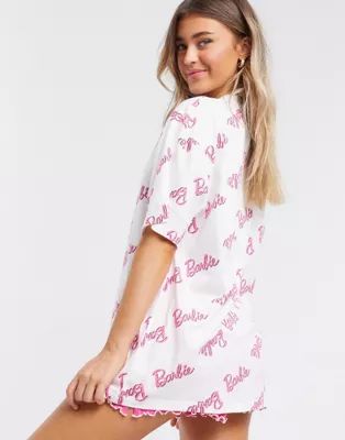 ASOS DESIGN mix & match barbie pyjama t-shirt in all over print | ASOS (Global)