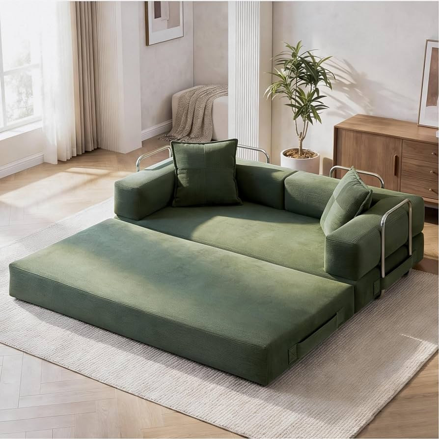 GRUSIGN 78 Inch Convertible Sofa Bed, 5-in-1 Futon Sofa Bed Pull Out Couch, Boneless Couch Bed fo... | Amazon (US)