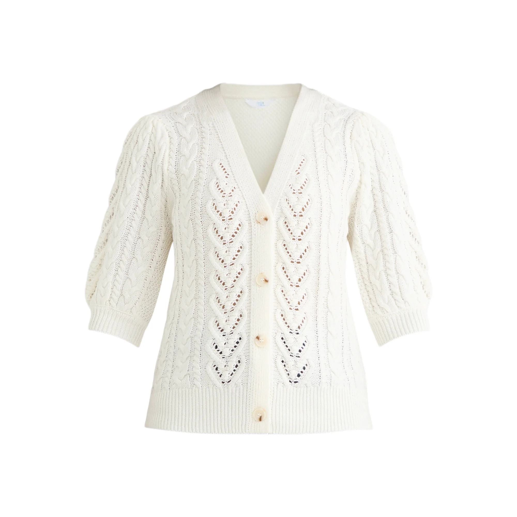 Time and Tru Women's Short Sleeve Boyfriend Cardigan, Lightweight, Sizes XS-XXXL | Walmart (US)