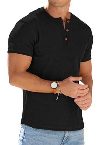 Sailwind Mens Muscle Henley Shirts Lightweight Workout T-Shirt Gym Tee Athletic Short Sleeve with... | Amazon (US)