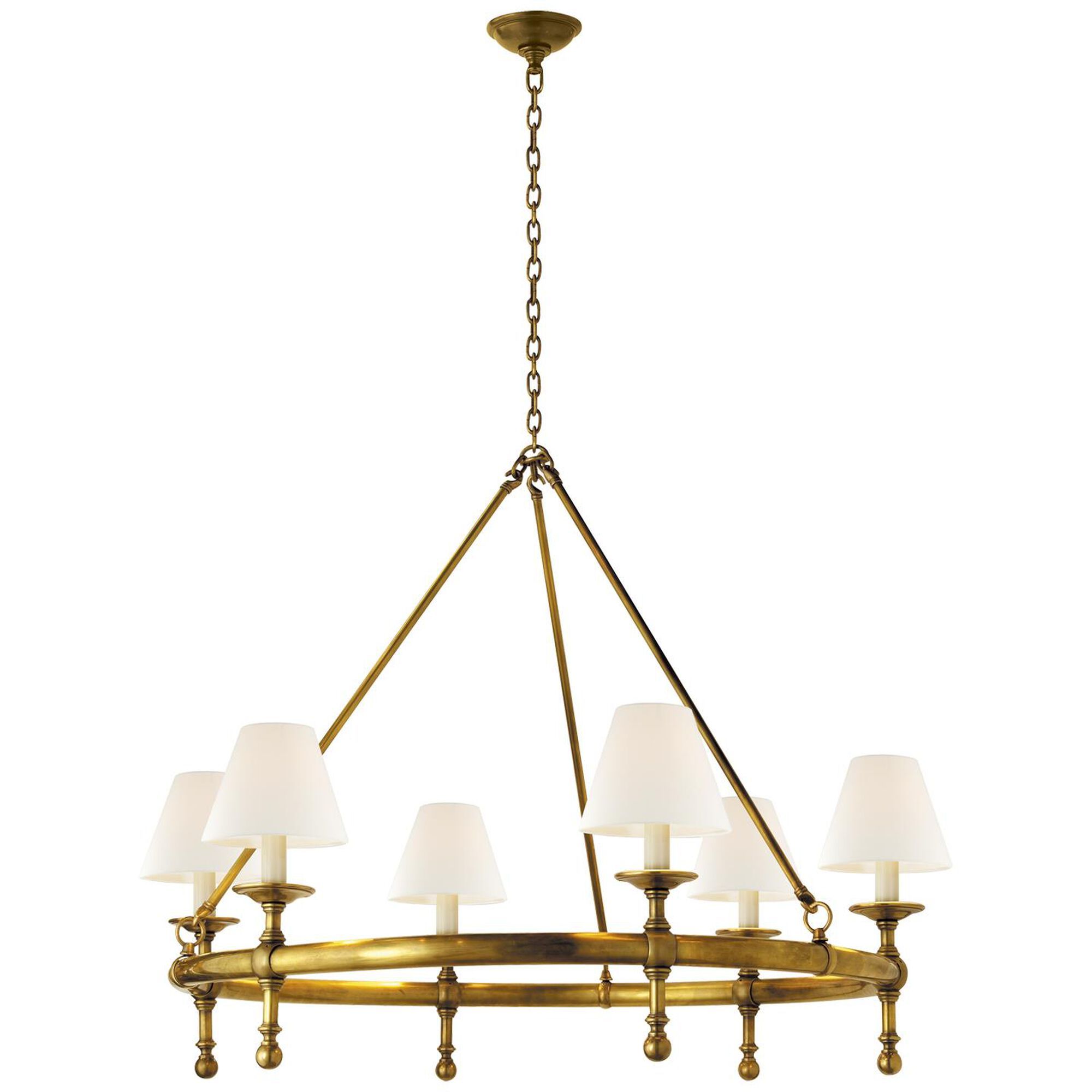 Chapman & Myers Classic 33 Inch 6 Light Chandelier by Visual Comfort Signature Collection | 1800 Lighting
