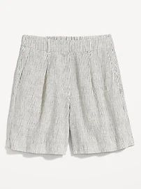 Extra High-Waisted Striped Taylor Trouser Shorts for Women -- 6-inch inseam | Old Navy (US)