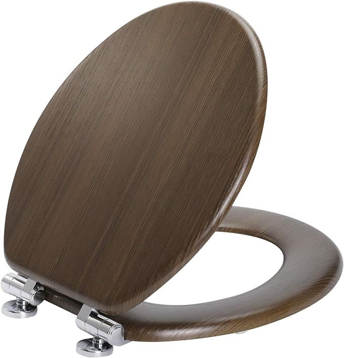 Angel Shield Toilet Seat Molded Wood with Quiet Close Easy Clean Quick-Release Hinges Covering(Ro... | Amazon (US)