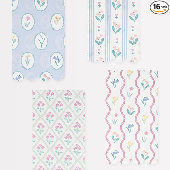 Meri Meri Flower Guest Towel Napkins (Pack of 16), Thick & Absorbent 3-Ply Paper Napkins, Great a... | Amazon (US)