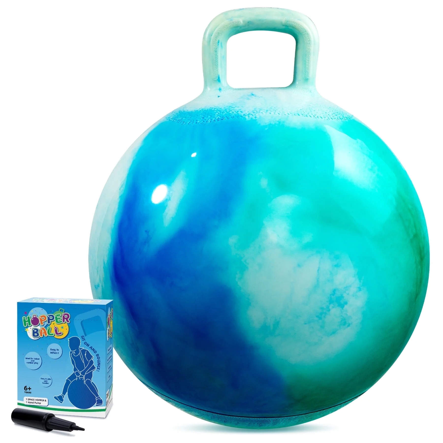 PLAYZAP Hopper Ball, Bouncy Ball with Handle for Kids, 20-inch Hippity Hoppity Hop Bounce Ball To... | Walmart (US)