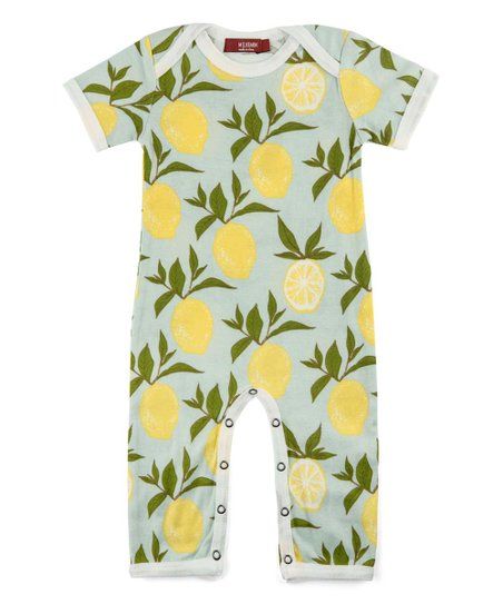 Mint Lemon Organic Cotton Short-Sleeve Playsuit - Infant | Zulily